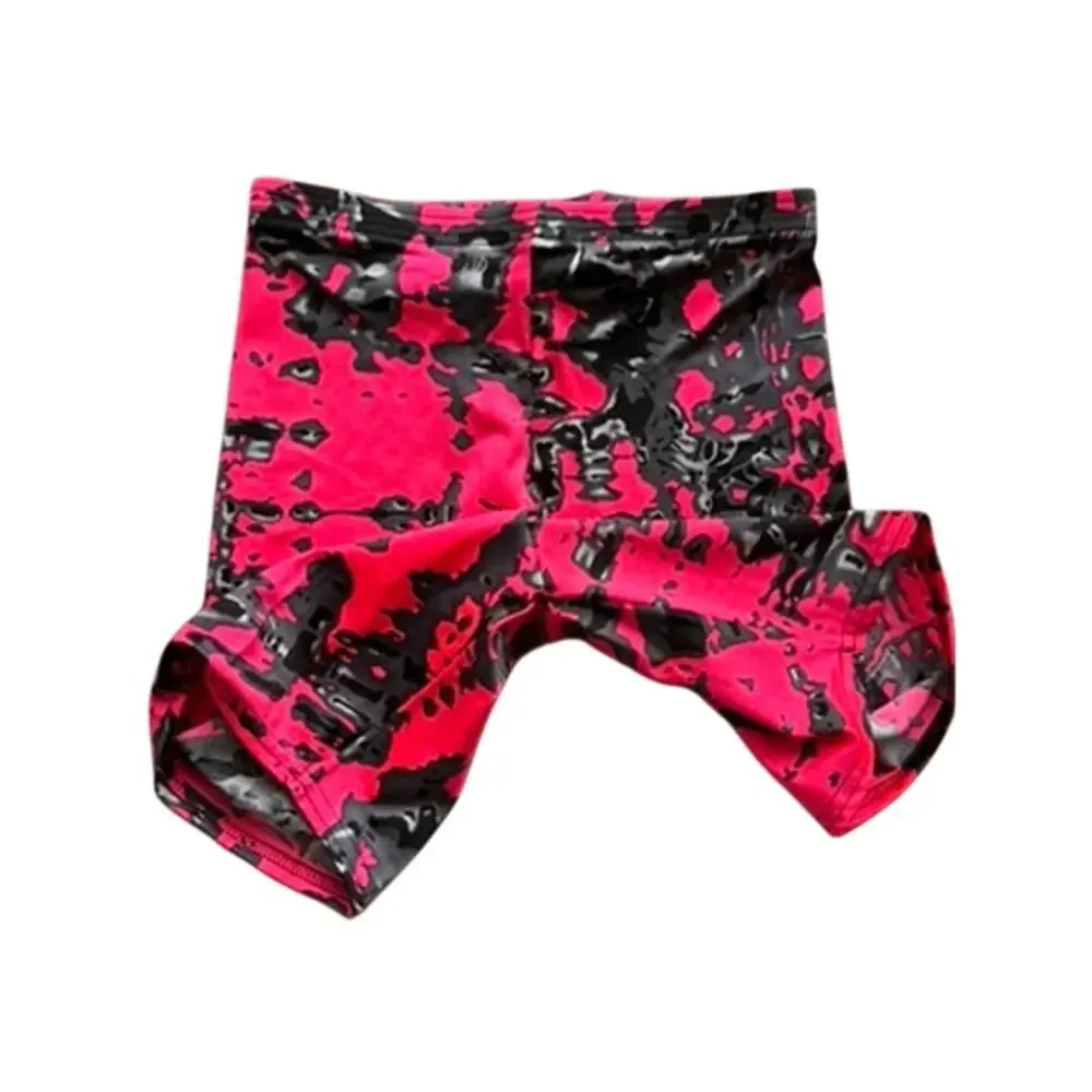 Vintage 80s 90s Wags Neon Pink Black Splatter Bike Shorts Spandex High Waist M